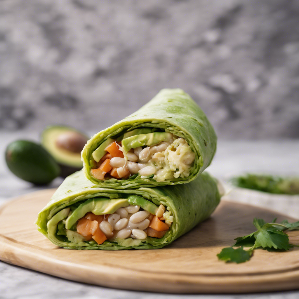 Mashed White Bean and Avocado Wrap